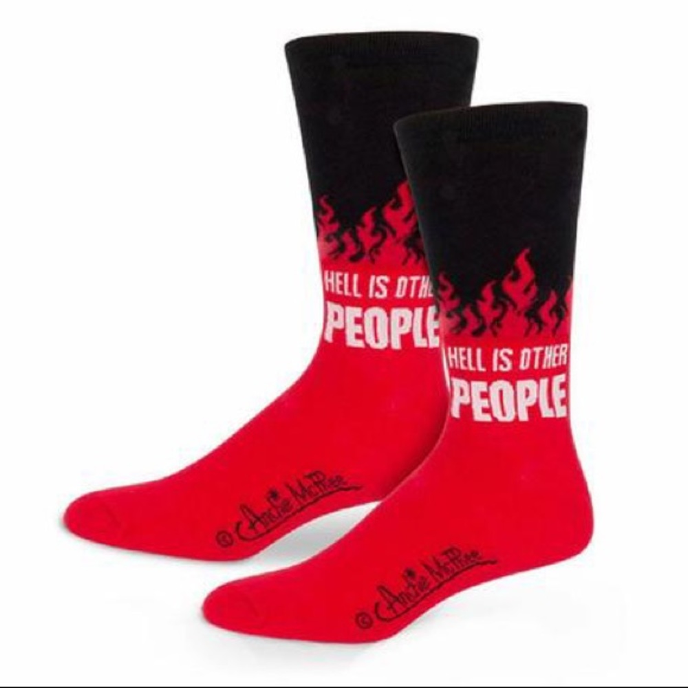 Hell Is Other People Funny Crew Socks Size 7-12